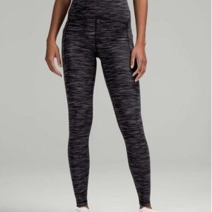 Lululemon Power Thru High-Rise Tight 28" Heathered Black